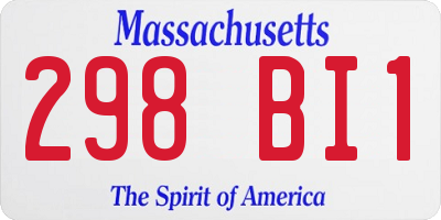 MA license plate 298BI1
