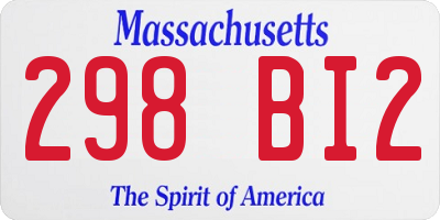 MA license plate 298BI2