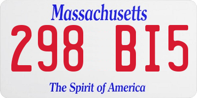 MA license plate 298BI5