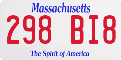MA license plate 298BI8