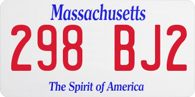 MA license plate 298BJ2