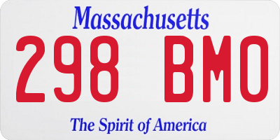 MA license plate 298BM0