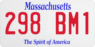 MA license plate 298BM1