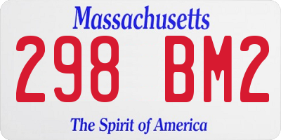 MA license plate 298BM2