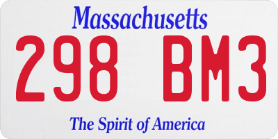 MA license plate 298BM3