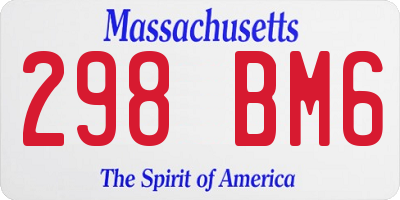 MA license plate 298BM6