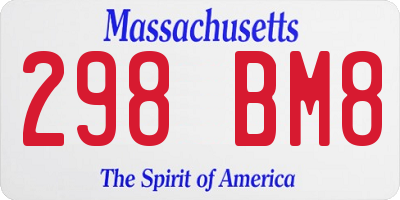 MA license plate 298BM8