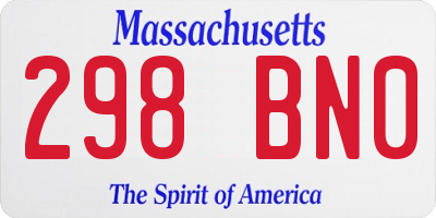 MA license plate 298BN0