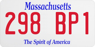 MA license plate 298BP1