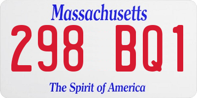 MA license plate 298BQ1