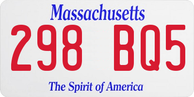 MA license plate 298BQ5
