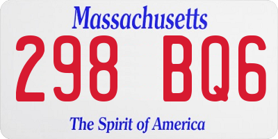 MA license plate 298BQ6
