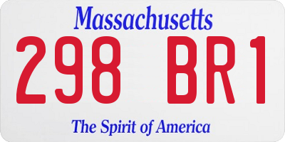MA license plate 298BR1