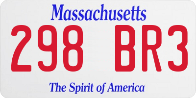 MA license plate 298BR3