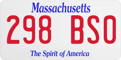 MA license plate 298BS0