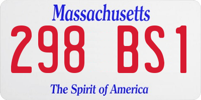 MA license plate 298BS1