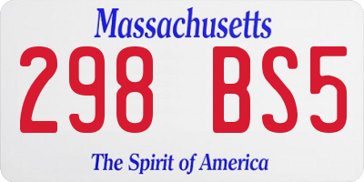 MA license plate 298BS5