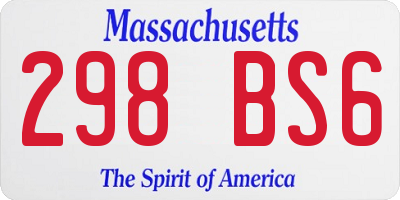 MA license plate 298BS6