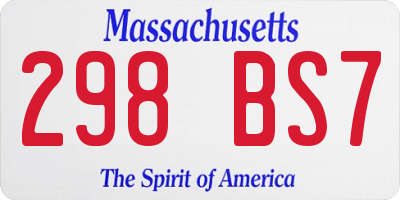 MA license plate 298BS7