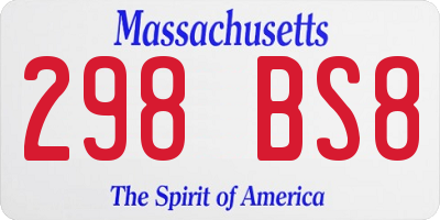 MA license plate 298BS8