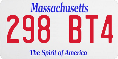 MA license plate 298BT4
