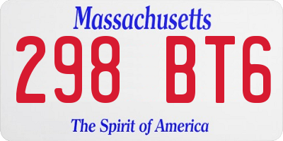MA license plate 298BT6