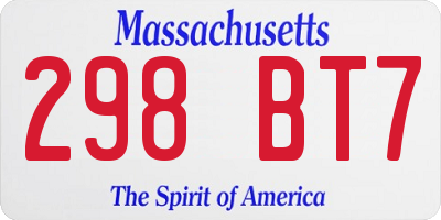 MA license plate 298BT7
