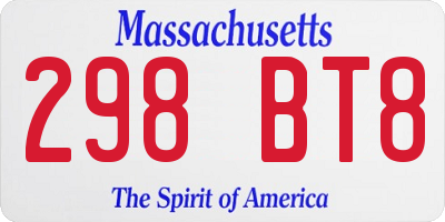 MA license plate 298BT8