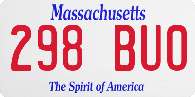 MA license plate 298BU0