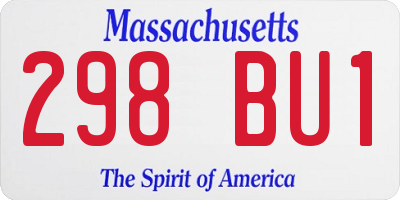 MA license plate 298BU1