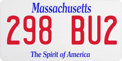 MA license plate 298BU2