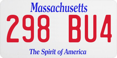 MA license plate 298BU4