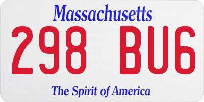 MA license plate 298BU6