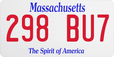 MA license plate 298BU7