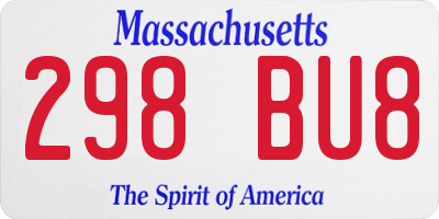 MA license plate 298BU8