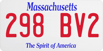 MA license plate 298BV2