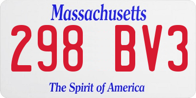 MA license plate 298BV3