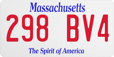 MA license plate 298BV4