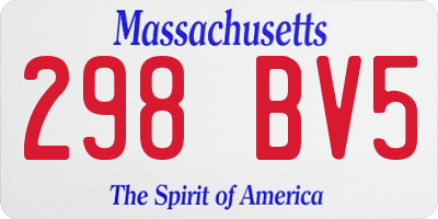 MA license plate 298BV5
