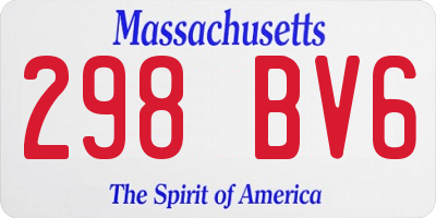 MA license plate 298BV6