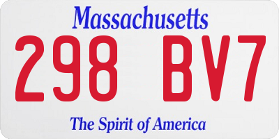 MA license plate 298BV7