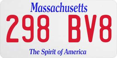 MA license plate 298BV8