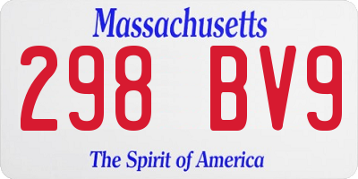 MA license plate 298BV9