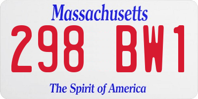 MA license plate 298BW1