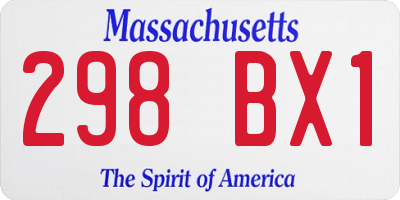 MA license plate 298BX1