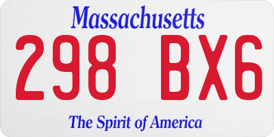 MA license plate 298BX6
