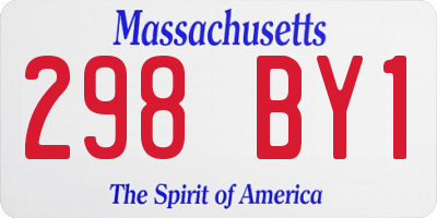 MA license plate 298BY1