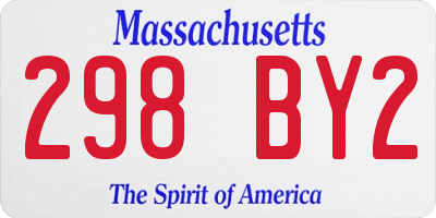 MA license plate 298BY2