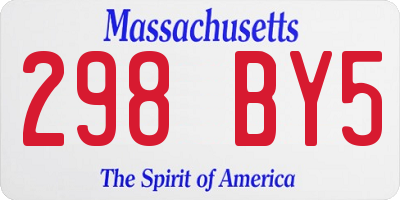 MA license plate 298BY5
