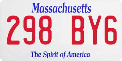 MA license plate 298BY6